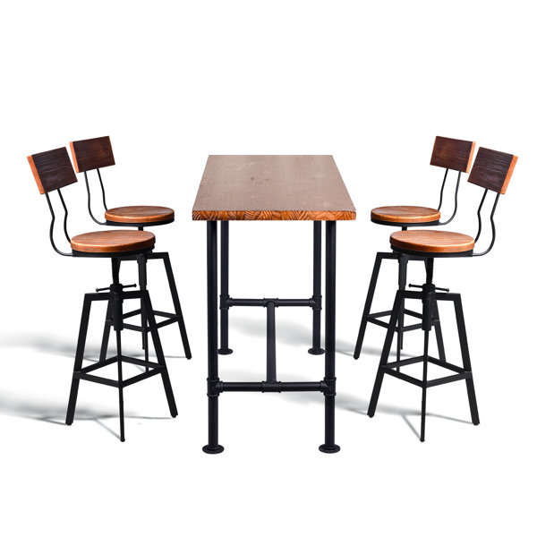 17 Stories 4 Person Bar Height Dining Set Wayfair